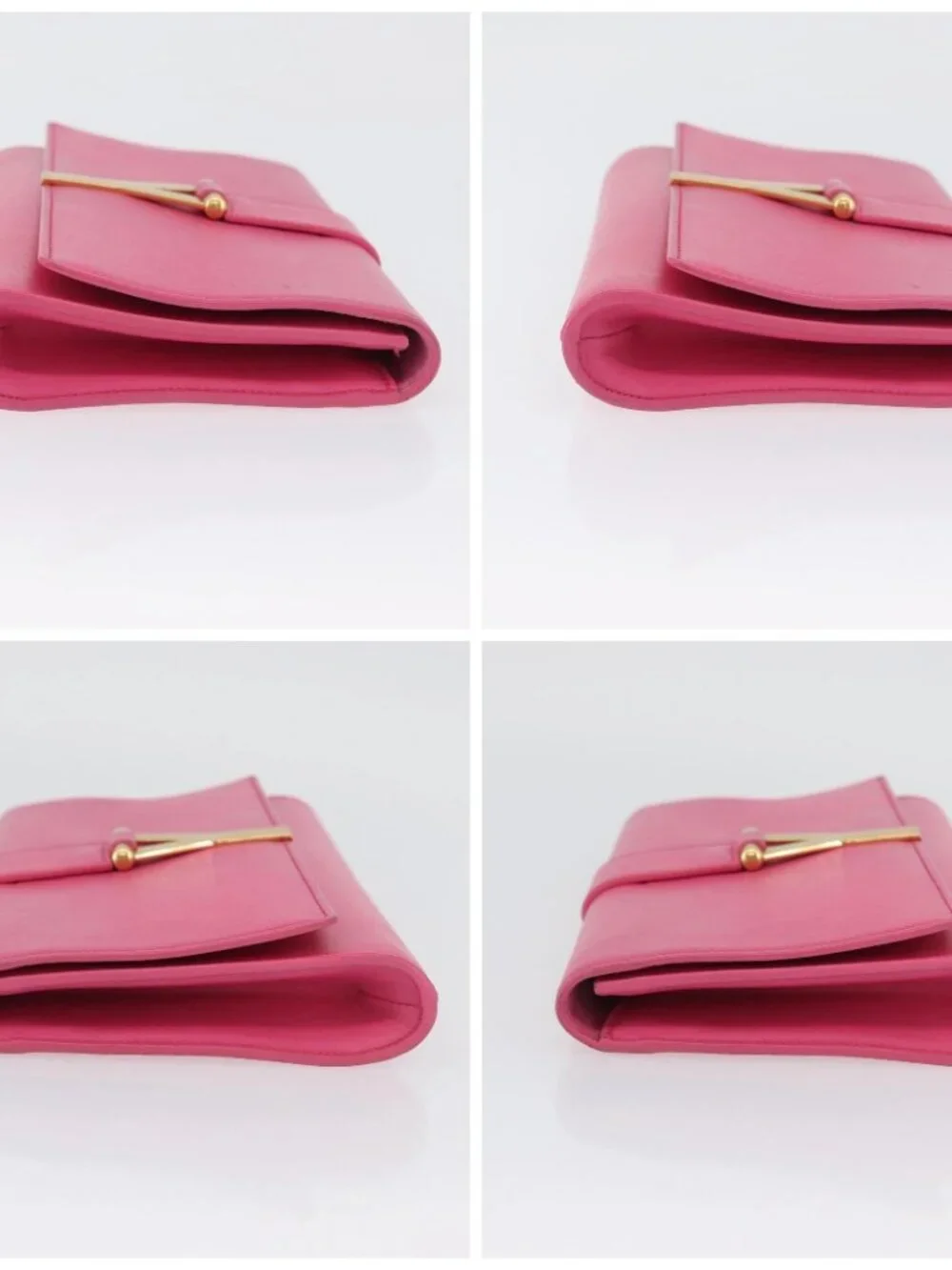 SAINT LAURENT Y Line Clutch Bag Leather Pink Gold 311213 Auth LNZ490A - Picture 16 of 16